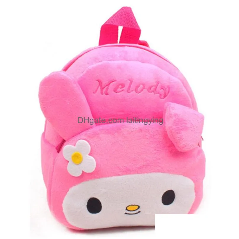 pink princess baby girl plush backpack cartoon toy shoulder bag small children kindergarten school bags mini picnic knapsack 210413