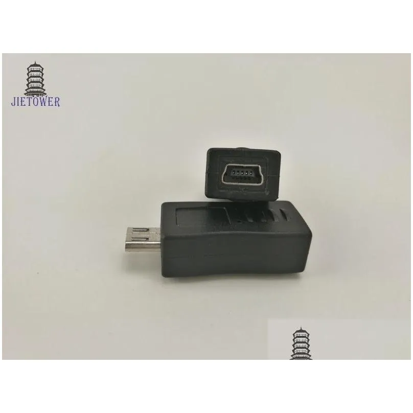 500pcs/lot Wholesale Micro USB Male to Mini 5pin Female Adapter  Connector Converter Adaptor