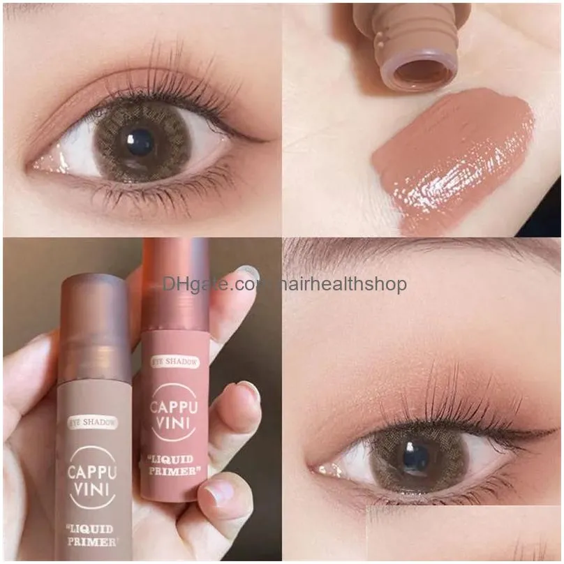 Eye Shadow 6 Colors Matte Nude Liquid Eye Shadow Blush Dual Purpose Veet Eyeshadow Silky Cream Long Lasting Earth Milk Tea Drop Delive Dhut5