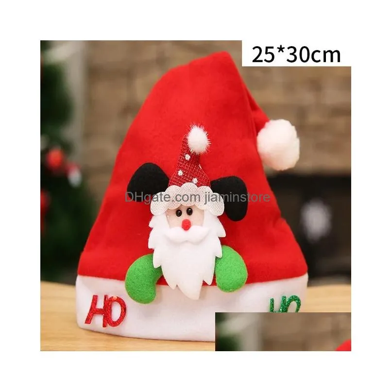 Beanie/Skull Caps Beanieskl Caps Year 2024 Plush Christmas Hat Adts Kids Decorations For Home Xmas Santa Claus Gift Warm Winter Navida Dhuxa