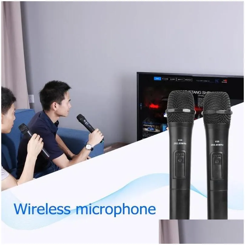 Smart Wireless Microphone Handheld Mic 2pcs High Quility Microphones With USB Receiver For Karaoke Speech Loudspeaker