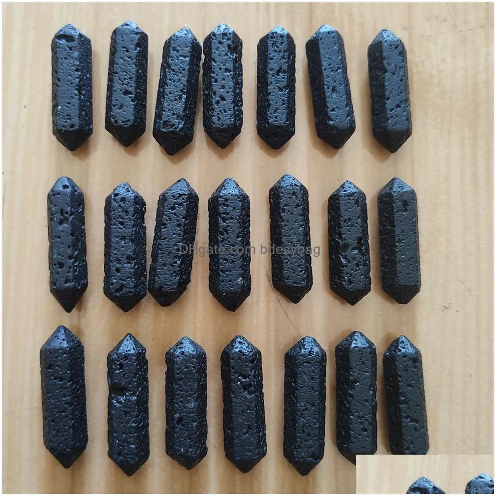 Charms Hexagon Prism Lava Stone Charms Aromatherapy  Oil Per Diffuser Pendant For Necklace Jewelry Making Drop Delivery Jewel Dhk1I