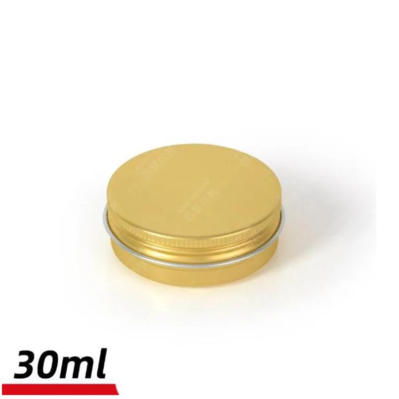 Storage Boxes & Bins 1Oz/30Ml Round Aluminum Box Tin Cans Bottle Jar Screw Top Lid Storage Beard Lip Balm Oil Craem Empty Can Blank Me Dhqrx