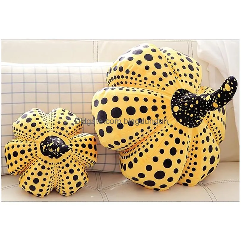 Cushion/Decorative Pillow Cushion/Decorative Pillow Simple Modern Yayoi Kusama Wave Point Simation Pumpkin Plush Creative Office Lunch Dhtsv