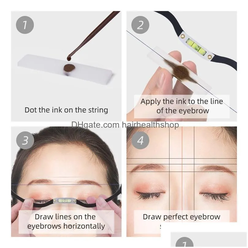 Permanent Makeup Inks Microblading Line Marker Rer With Thread 3D Eyebrow Ink Sha Design Tool Measuring Rers Permanent Makeup Supplies Dhuoy