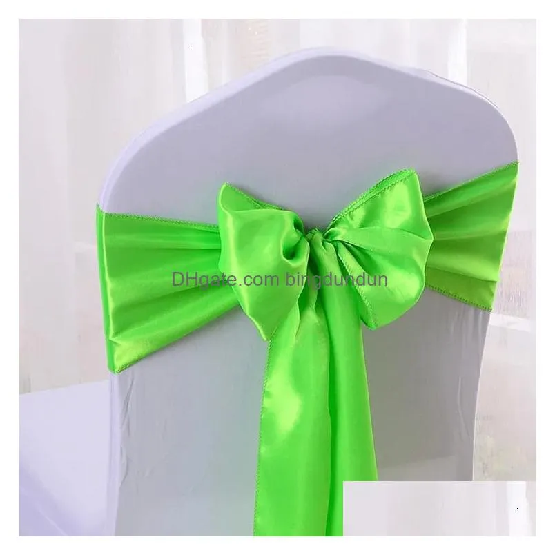 Sashes Sashes 1Pc Satin Chair Bow Wedding Indoor Outdoor Ribbon Butterfly Ties For Party Event El Banquet Decorations Soft 231018 Drop Dhhpd