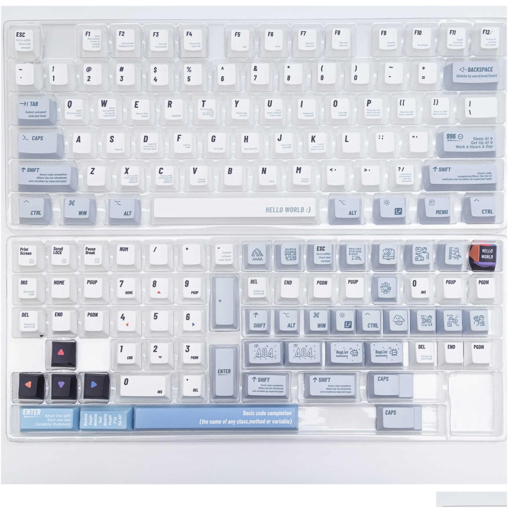 Keyboards 1 Set Programmer Theme PBT Keycaps Dye Sublimation Cherry Profile For Mx Switches Mechanical Keyboard 143 Keys Cherry Keycap