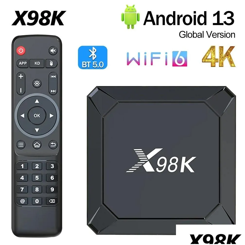 X98K Android 13 Smart TV Box Wifi 6 Rockchip RK3528 2G 16G 2.4G 5G Dua WIFI BT 5.0 16GB 4GB 32GB Set Top TV Box Media Player