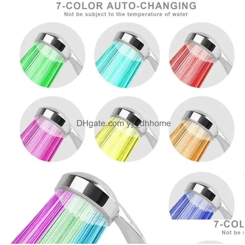 bathroom shower heads 7 colors changing led head rainfall sprayer water saving showerhead accessories replacement 231031