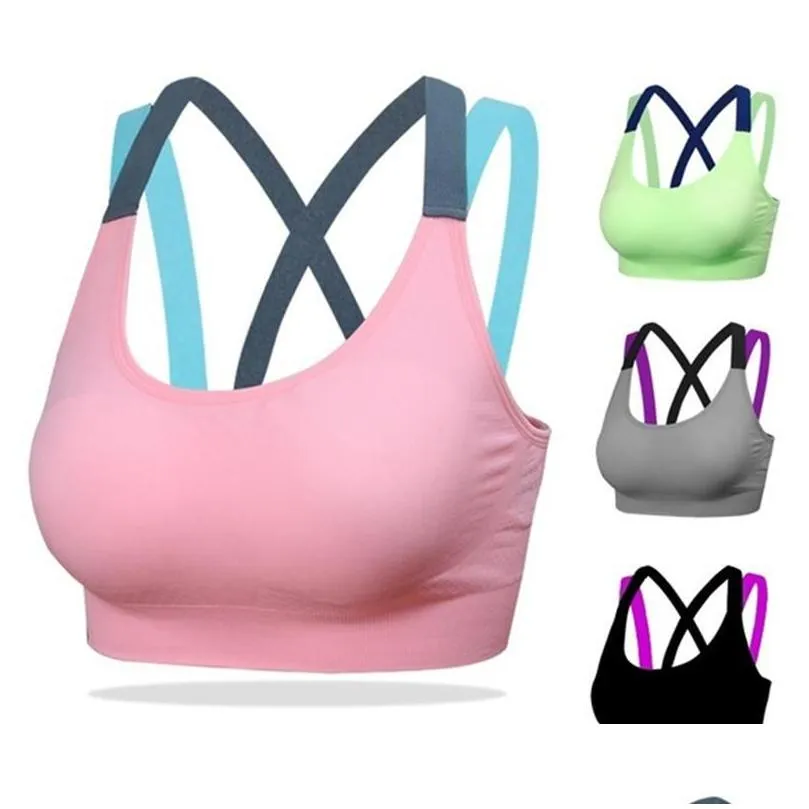 Sports Bras for Women Yoga Bra Absorb Sweat Shockproof Padded Top Athletic Gym Running Fitness