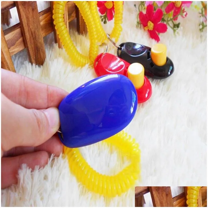 Dog Training & Obedience Puppy Dog Cat Pet Click Clicker Whistle Training Obedience Aid Wrist Strap Guide Tool Supplies Drop Delivery Dhvie