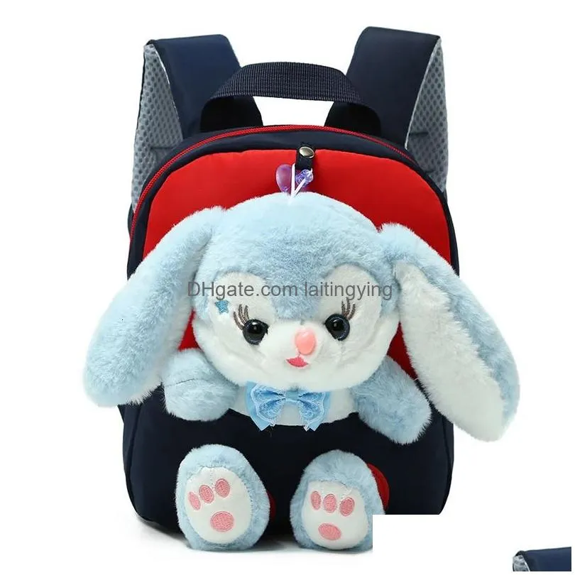 backpacks children cartoon rabbit backpacks for girls boys cute kindergarten schoolbag plush backpack kids baby book bag animal travel bag