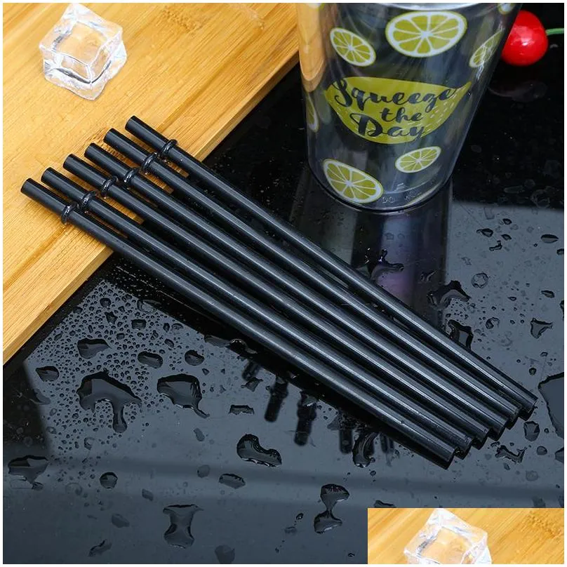 Drinking Straws Colored Reusable Drinking Sts As Plastic 9 Inch 230Cm Straight Kitchen Dining Bar Drop Delivery Home Garden Kitchen, D Dh4Bl