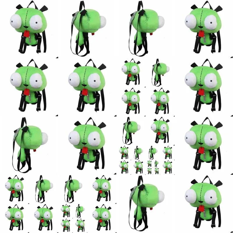 backpacks alien invader zim 3d eyes robot gir cute plush backpack bag xmas 14 inches high quality gift for children 230509