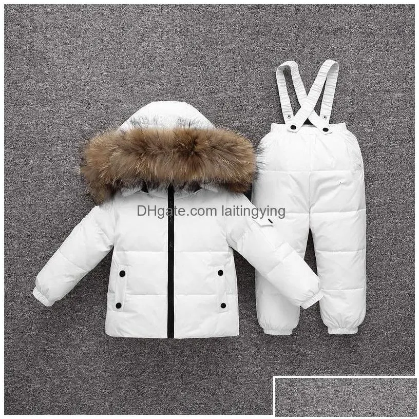 down coat winter jacket children clothing set baby toddler girl kids clothes for boy parka thicken snow wear ski suit t191026 drop d