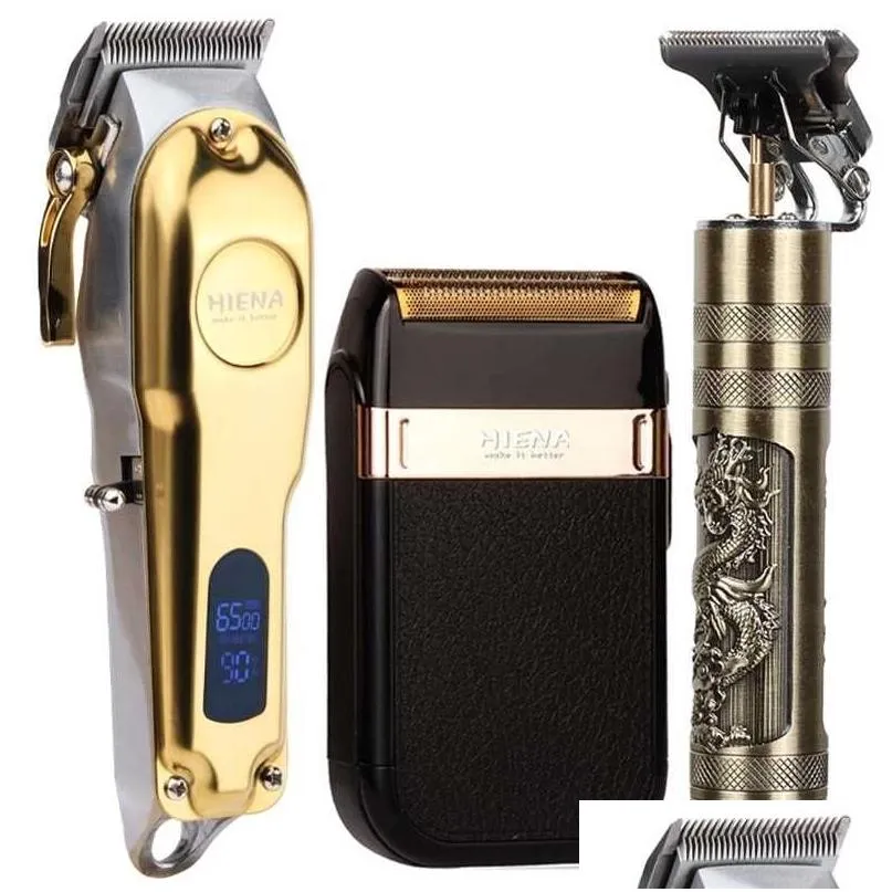 Hair Clipper Set Electric Trimmer Cordless Shaver Men Barber Cutting Machine for Rechargeable USB Gold 220121