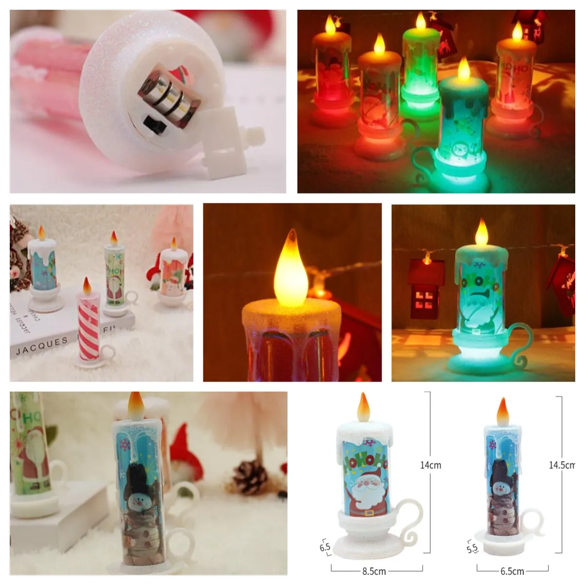 christmas led candle pvc night lights portable flameless candle table decoration merry christmas candle desktop decoration