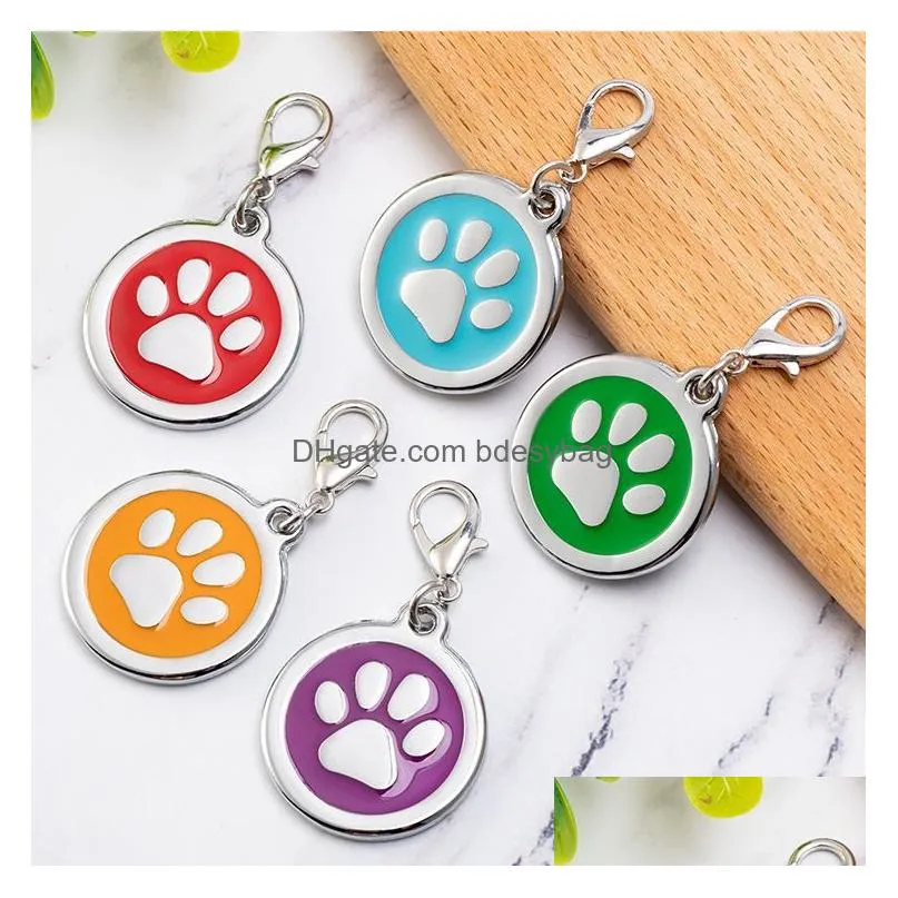 Dog Tag,Id Card Customizable Dog Collar Address Tags For Dogs Medal With Engraving Name Kitten Puppy Accessories Personalized Cat Neck Dhplf