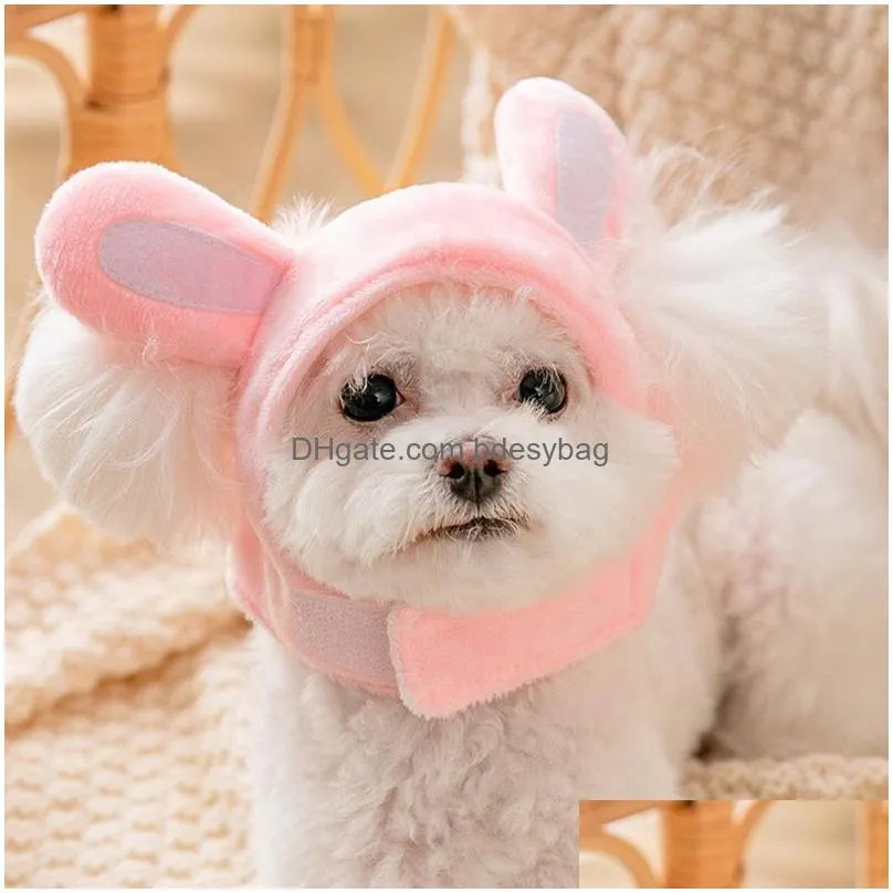 Cat Costumes Cute Pet Headwear Cartoon Cat Headgear Soft Hat Funny Dog Disguise Headdress Cross-Dressing Party Selling Supplies Drop D Dhvje