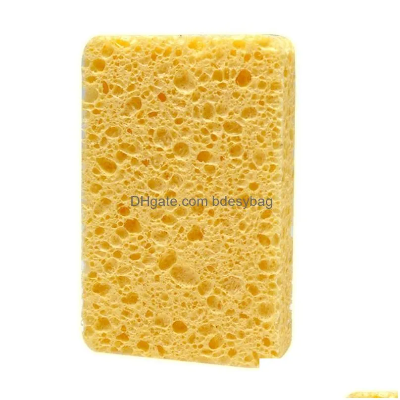 Sponges & Scouring Pads Eco-Friendly Natural Plant Dishwashing Pad Oil-Resistant Cleaning Sponge Reusable Safe Cotton Pp Tools Gadgets Dhxp0