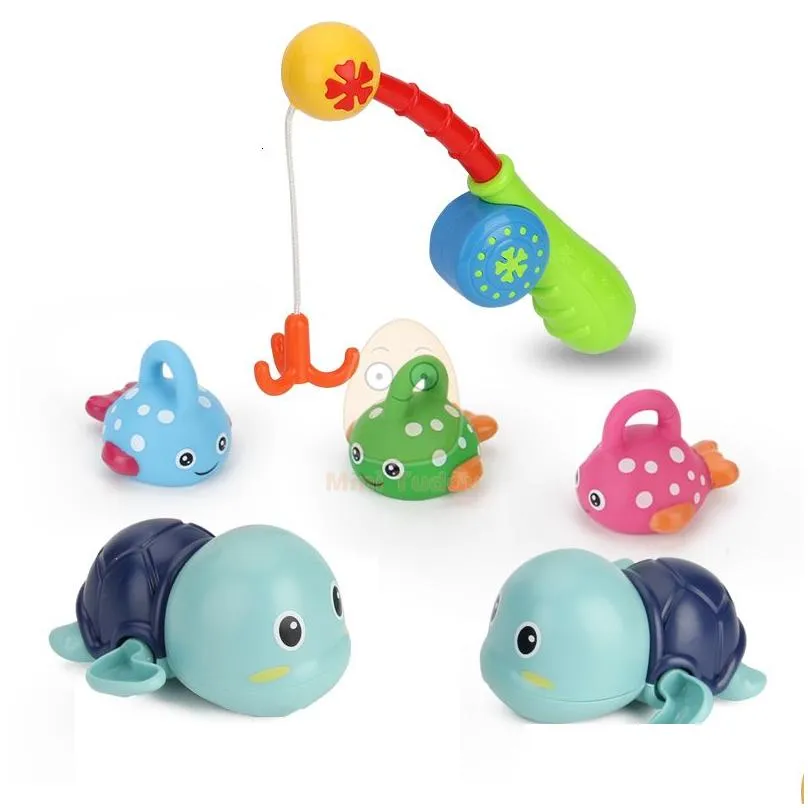 Bath Toys Baby Bath Toys Finding Fish Kids Float Spray Water Squeeze Aqua Soft Rubber Bathroom Play Animals Bath Figure Toy For Children