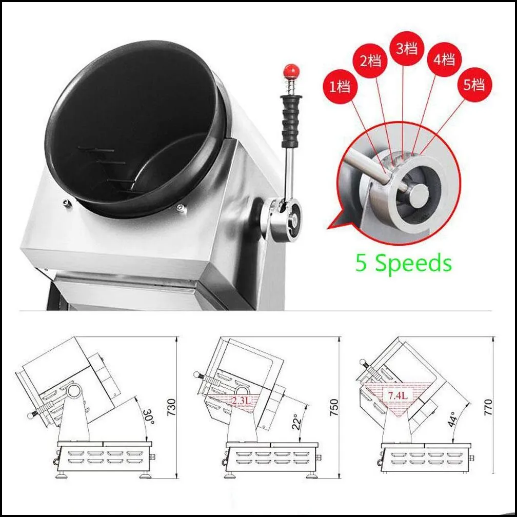 helpful restaurant gas cooking machine multi functional kitchen robot automatic drum gas wok cooker stove kitchen equipment