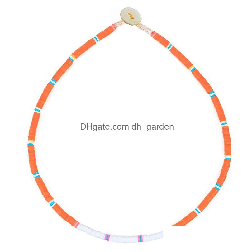 choker kelitch rainbow surfer heishi beads multi-coloured pendant necklace vintage gift