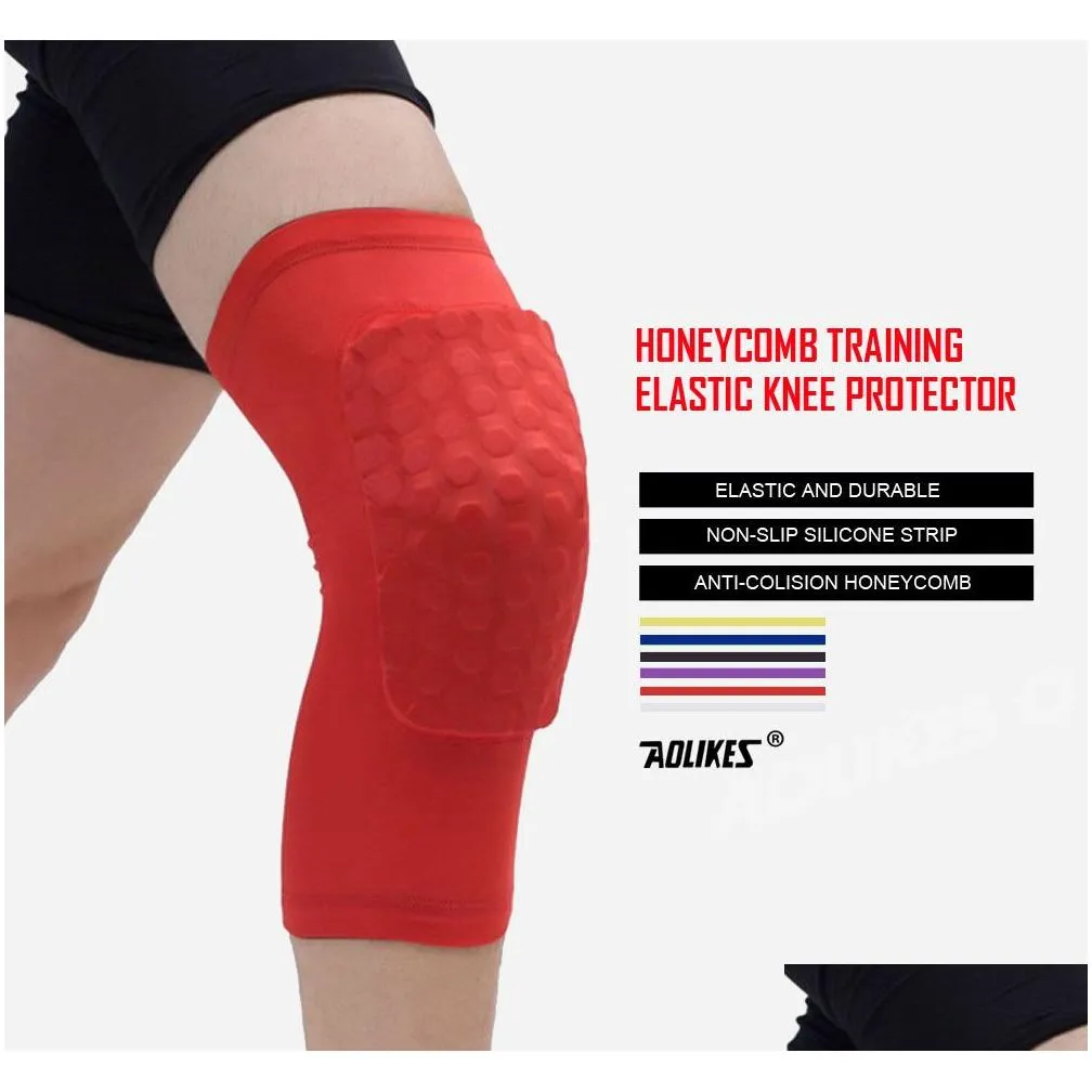 Honeycomb Knee Pads Basketball Sport Kneepad Volleyball Knee Protector Brace Support Football Compression Leg Sleeves for Kids Adults