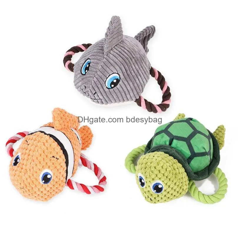 Dog Toys & Chews Plush Shark Chew Pet Toys Clean Tooth Cartoon Animal Dog Puppy Toy Drop Delivery Home Garden Pet Supplies Dog Supplie Dh3Nu