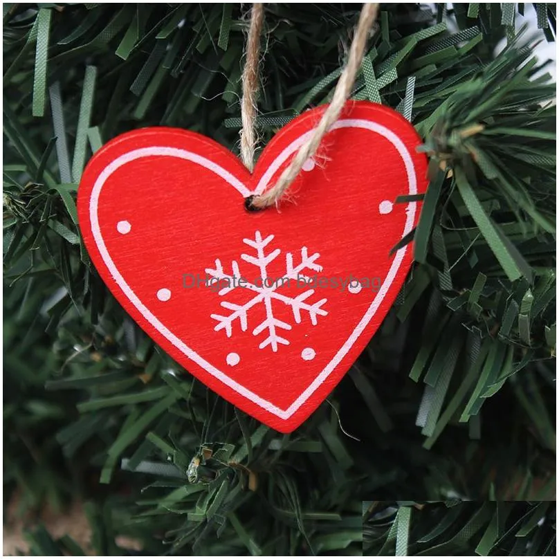 Christmas Decorations Diy Wooden Christmas Tree Toys Articles For Chirstmas Hanging Ornaments Xmas Decor Party Home Wedding New Year D Dh0Fn