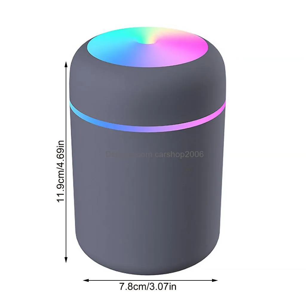 Humidifiers Portable Air Humidifier 300Ml Trasonic Aroma Essential Oil Diffuser Usb Cool Mist Maker Purifier Aromatherapy For Car Ho Dhytu