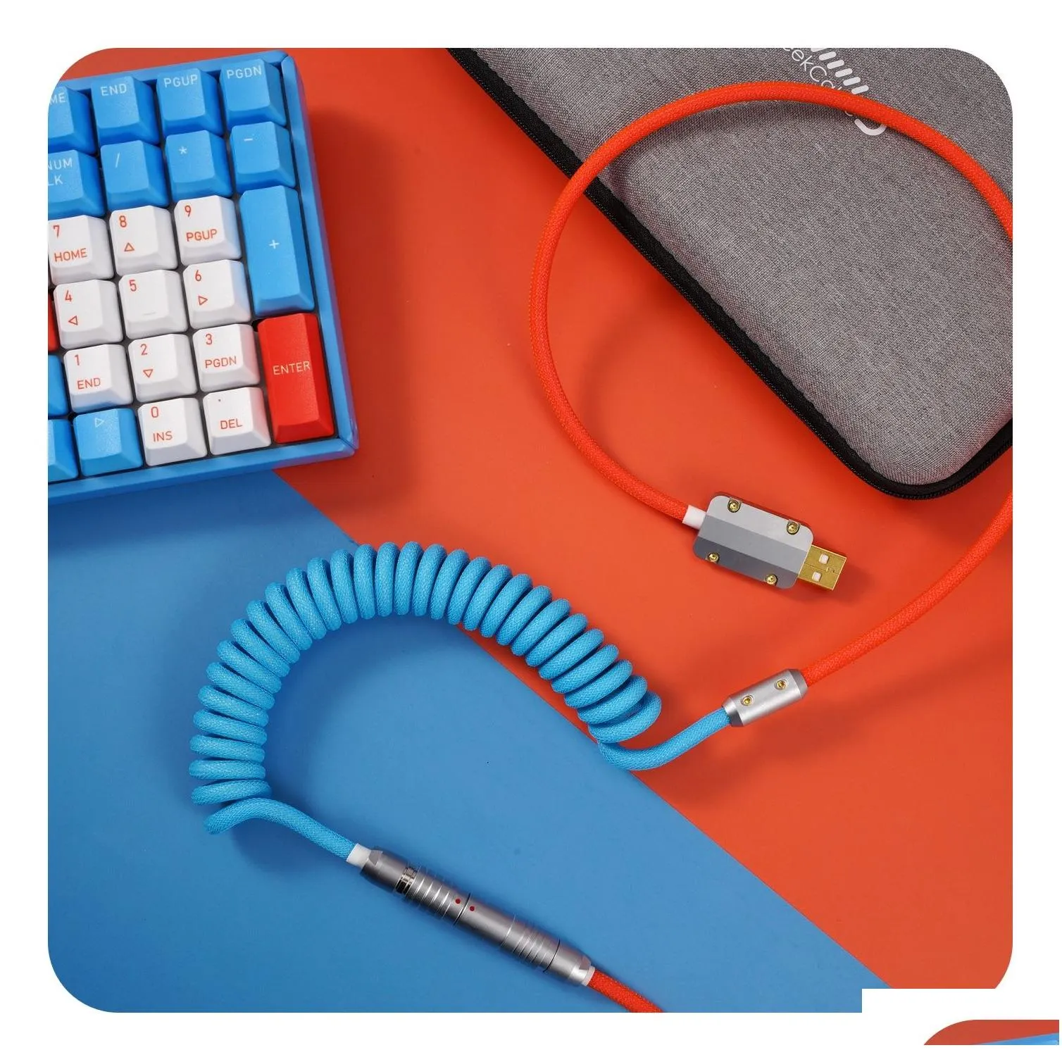 GeekCable Handmade Mechanical Keyboard Cable Theme Cable For IQUNIX F96 Sky City Colorway Line