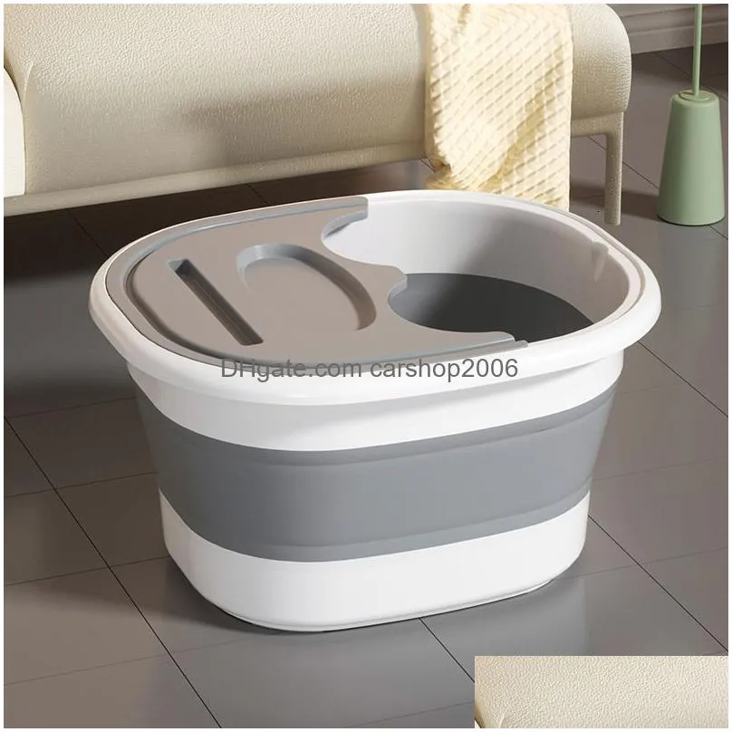 Other Home Garden Foot Treatment Folding Bath Bucket Plastic Tub Thickened Wash Mas Household Adt Basin Drop Delivery Dhild