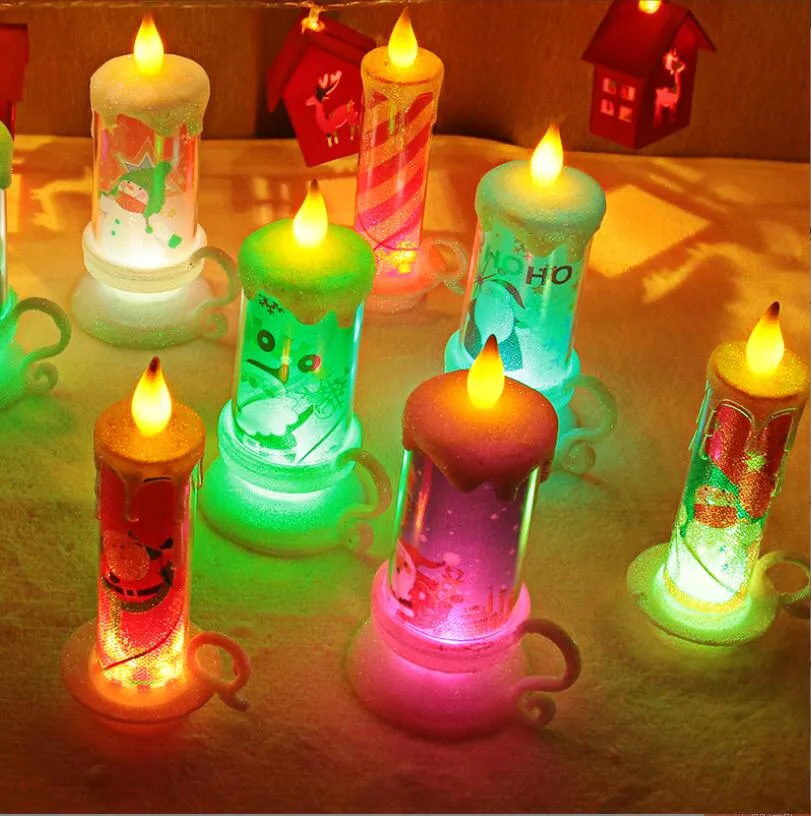 christmas led candle pvc night lights portable flameless candle table decoration merry christmas candle desktop decoration