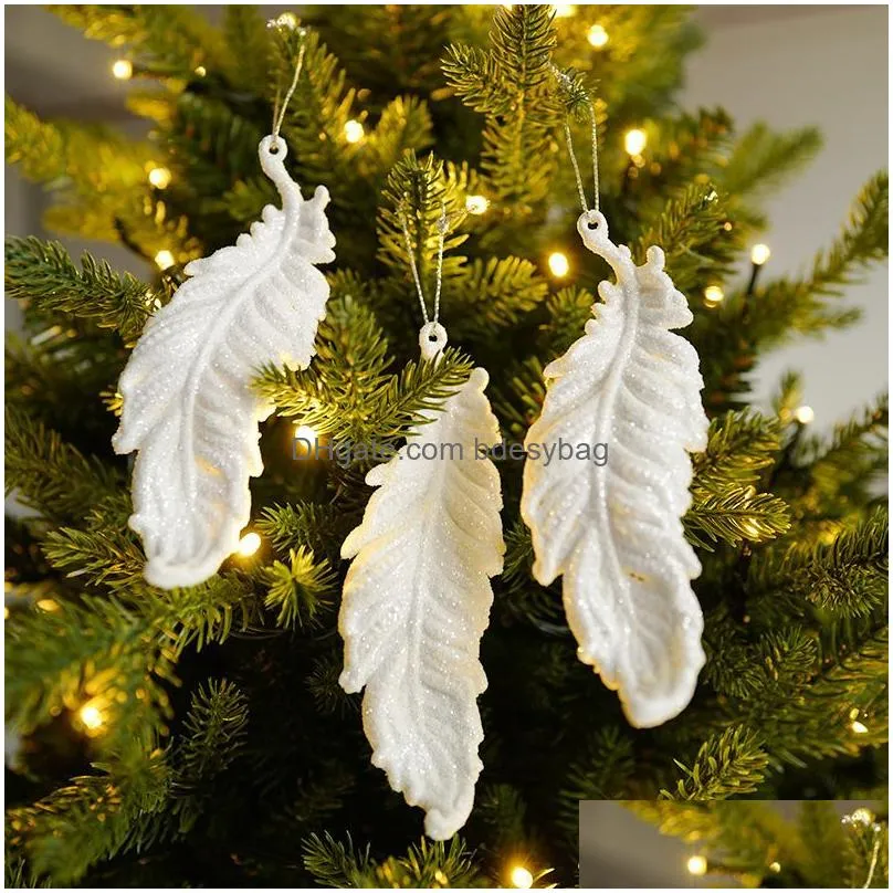 Christmas Decorations White Resin Christmas Decorations High Heels Snowflake Feather Wings Angel Mini Pendant Party Supplies Drop Deli Dhpny