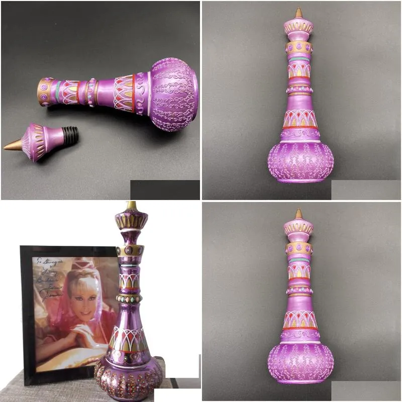 decorative objects figurines jeannie bottle mirrored rich purple i dream of jeannie genie bottle draca resin handicraft ornament purple