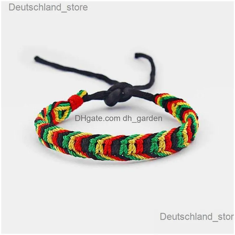 charm bracelets mixed rasta friendship bracelet wristband cotton silk reggae jamaica surfer boho bracelets q230925