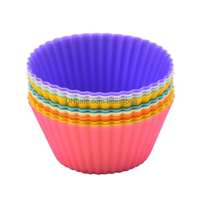 Baking & Pastry Tools Sile Muffin Cup Round Cake Diy Baking Mold High Temperature Household Egg Tart Oven Tool Drop Delivery Home Gard Dhsku