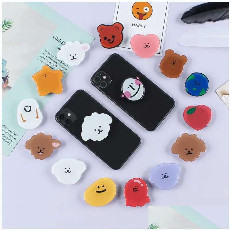 Fridge Magnets Acrylic Resin Mobile Phone Holder Fridge Magnet With Cute Epoxy Design Socket Custom Logo For Cell Grip Drop Delivery H Dhjxt