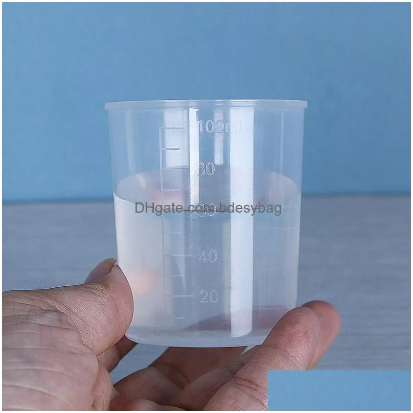 Measuring Tools 30-100Ml Plastic Transparent Graduated Measuring Cups Kitchen Liquid Measure Jug Cup Container Drop Delivery Home Gard Dhenw