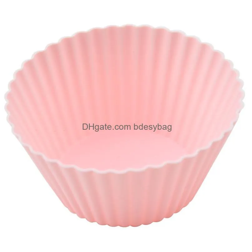 Baking & Pastry Tools Sile Muffin Cup Round Cake Diy Baking Mold High Temperature Household Egg Tart Oven Tool Drop Delivery Home Gard Dhsku