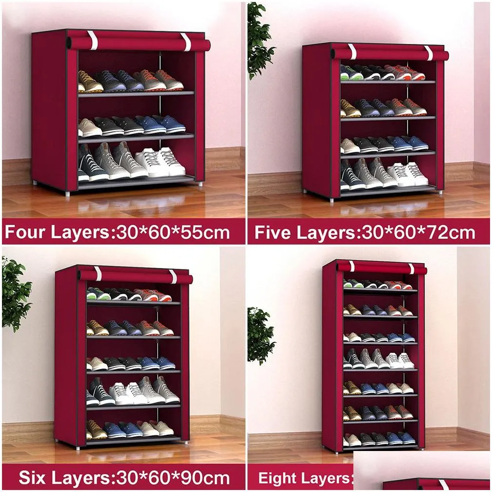 3/4/5/6/8 Layers Dustproof Assemble Shoes Rack DIY Home Furniture Non-woven Storage Shoe Shelf Hallway Cabinet Organizer Holder