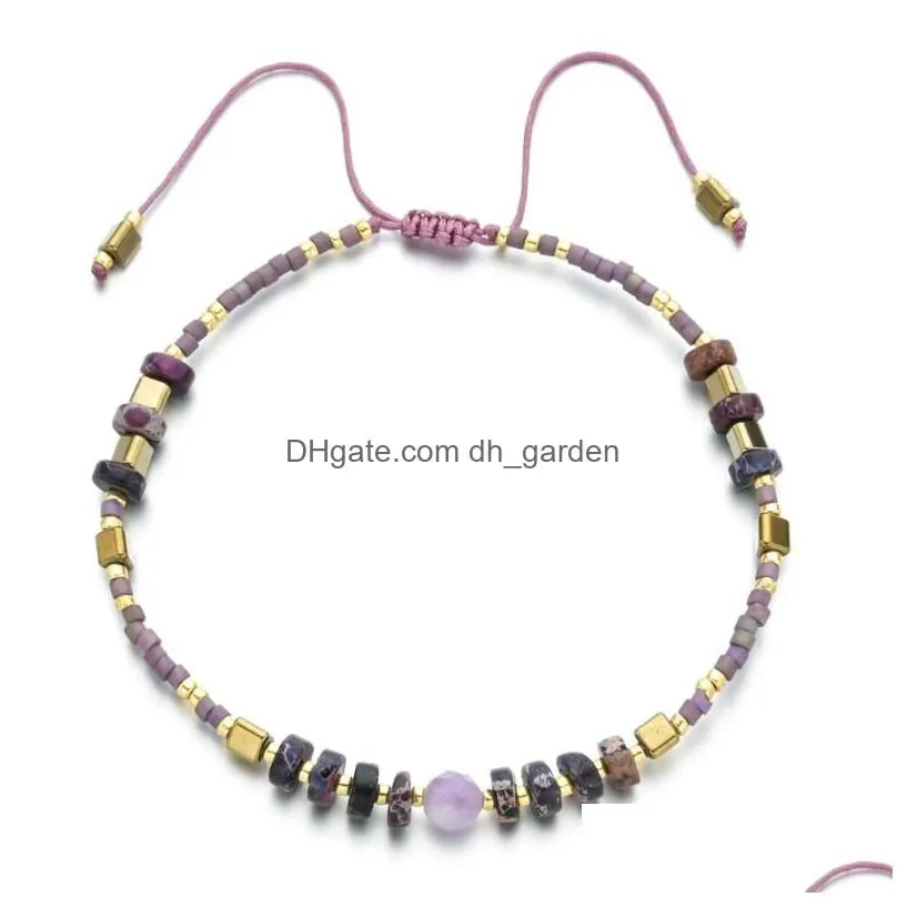 charm bracelets zmzy wristband boho style natural stone bracelet cylindrical lucky beads bangle women men handmade unisex jewelry