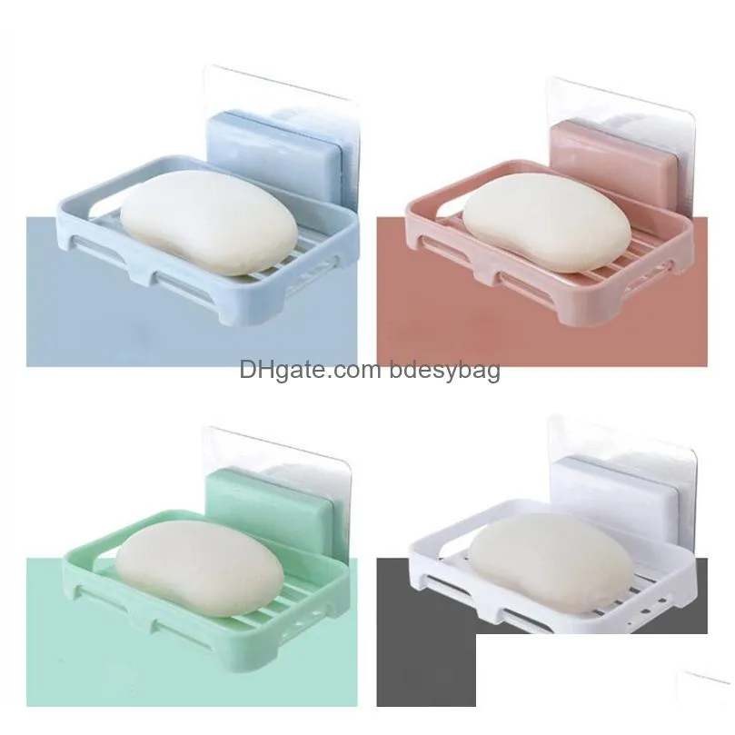 Soap Dishes Sponge Soap Dish Holder For Shower Suction Cup Removable Bath Accessories Drop Delivery Home Garden Bath Bathroom Accessor Dhe8O