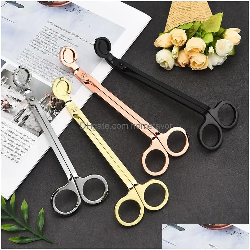 stainless steel candle wick trimmer wick clipper cutter candle scissors oil lamp trim reaches deep into candles to cut spent wicks