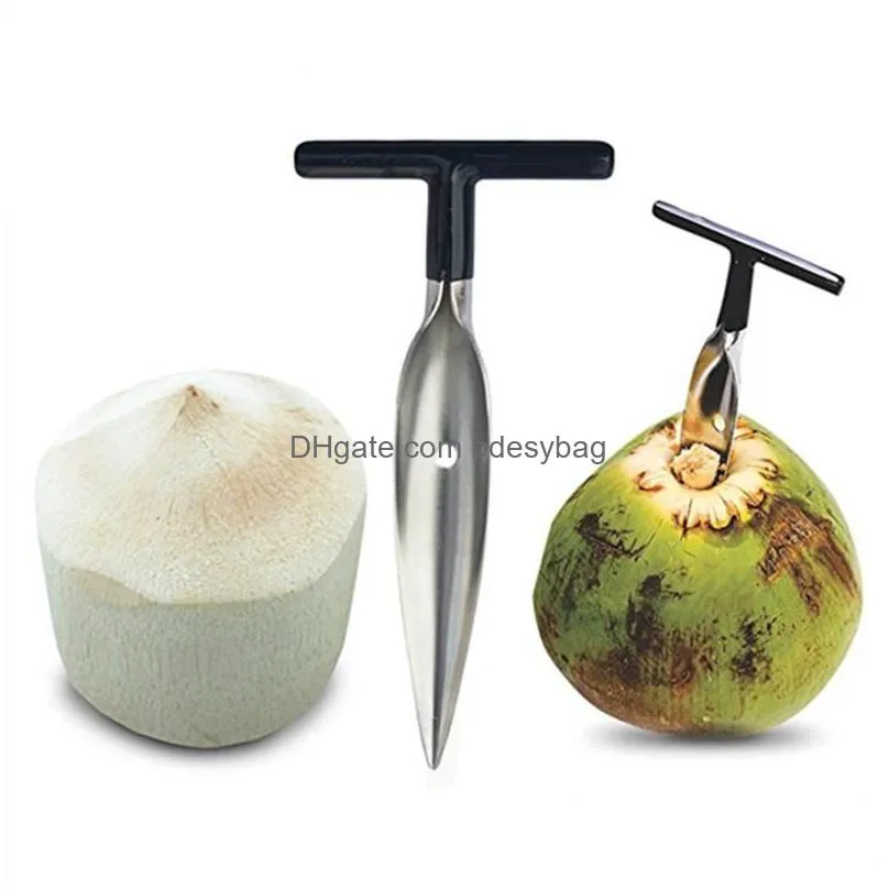 coconut opener tool stainless steel white coconuts knife water punch tap drill straw open hole cut for  green young coconut