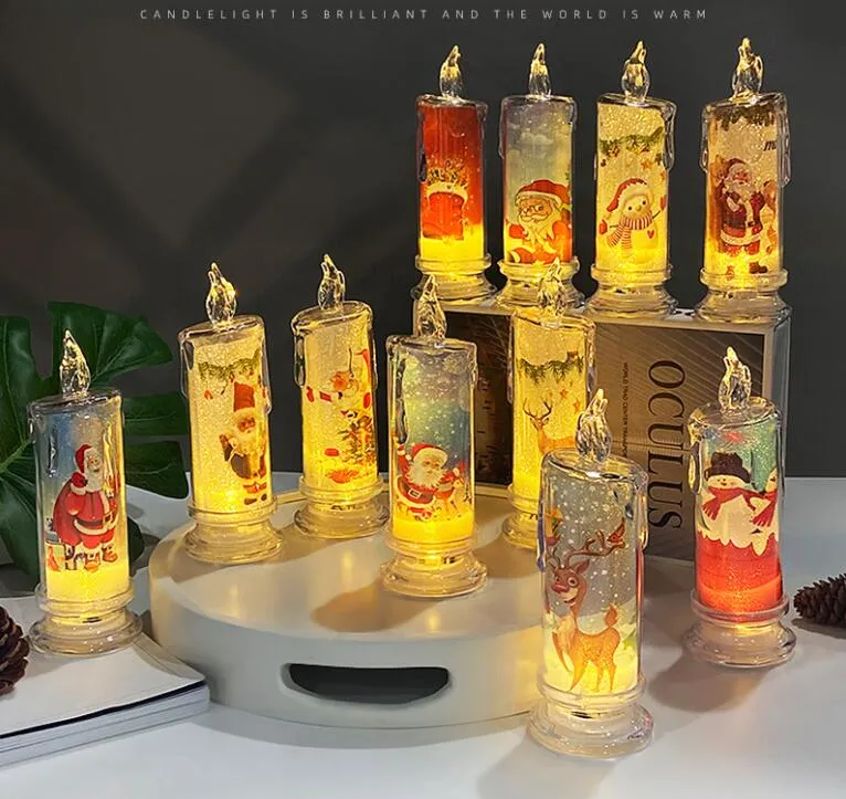 christmas led candle pvc night lights portable flameless candle table decoration merry christmas candle desktop decoration