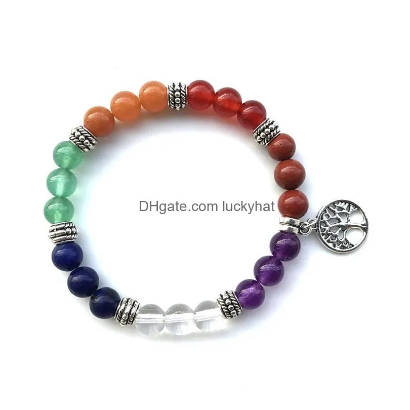 Beaded Natural Crystal Stone Beaded Bracelet Bracelets Yoga Power Creative Gift Drop Delivery Jewelry Bracelets Dhjfr