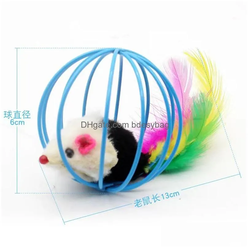 Cat Toys Interactive Mouse Cage Cat Toys Plastic Artificial Colorf Teaser Toy Pet Supplies Accessories Drop Delivery Home Garden Pet S Dhyj5