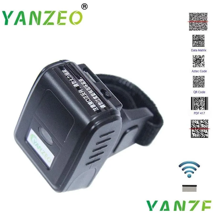 Yanzeo Portable Wearable Ring R1820 2.4G 2D Mini Bar Code Scanner Bluetooth 380mA Battery Compatible for iOS/Android